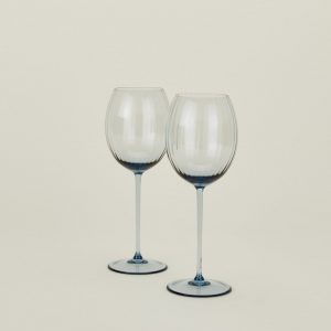 Hawkins New York Ribbed White Wine Glass, Set of 2 - Blue
