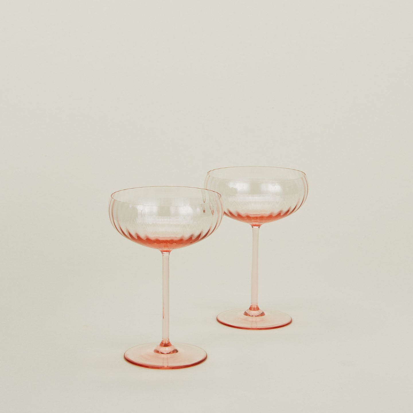 Hawkins New York Ribbed Cocktail Coupe, Set of 2 - Blush