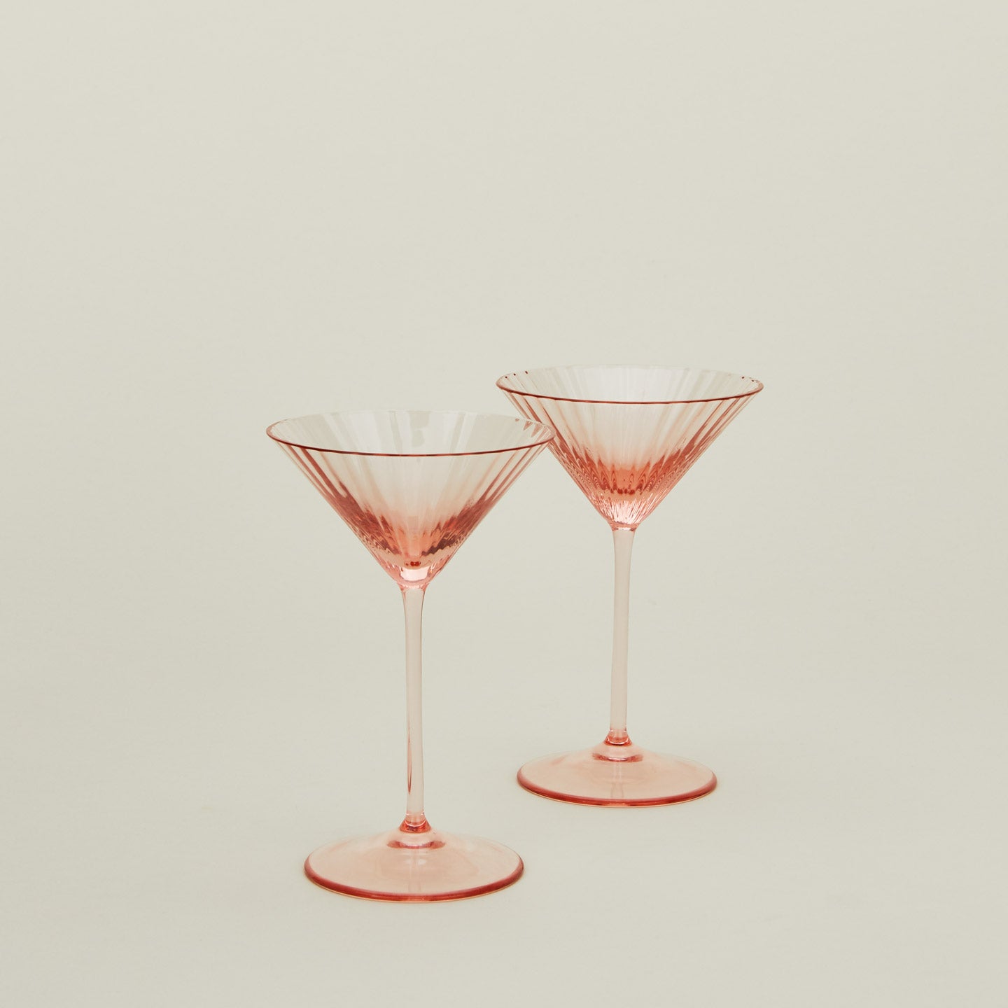 Hawkins New York Ribbed Martini Glass, Set of 2 - Blush