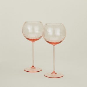 Hawkins New York Ribbed Red Wine Glass, Set of 2 - Blush