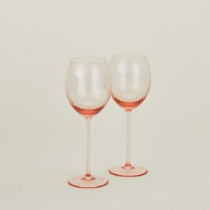 Hawkins New York Ribbed White Wine Glass, Set of 2 - Blush