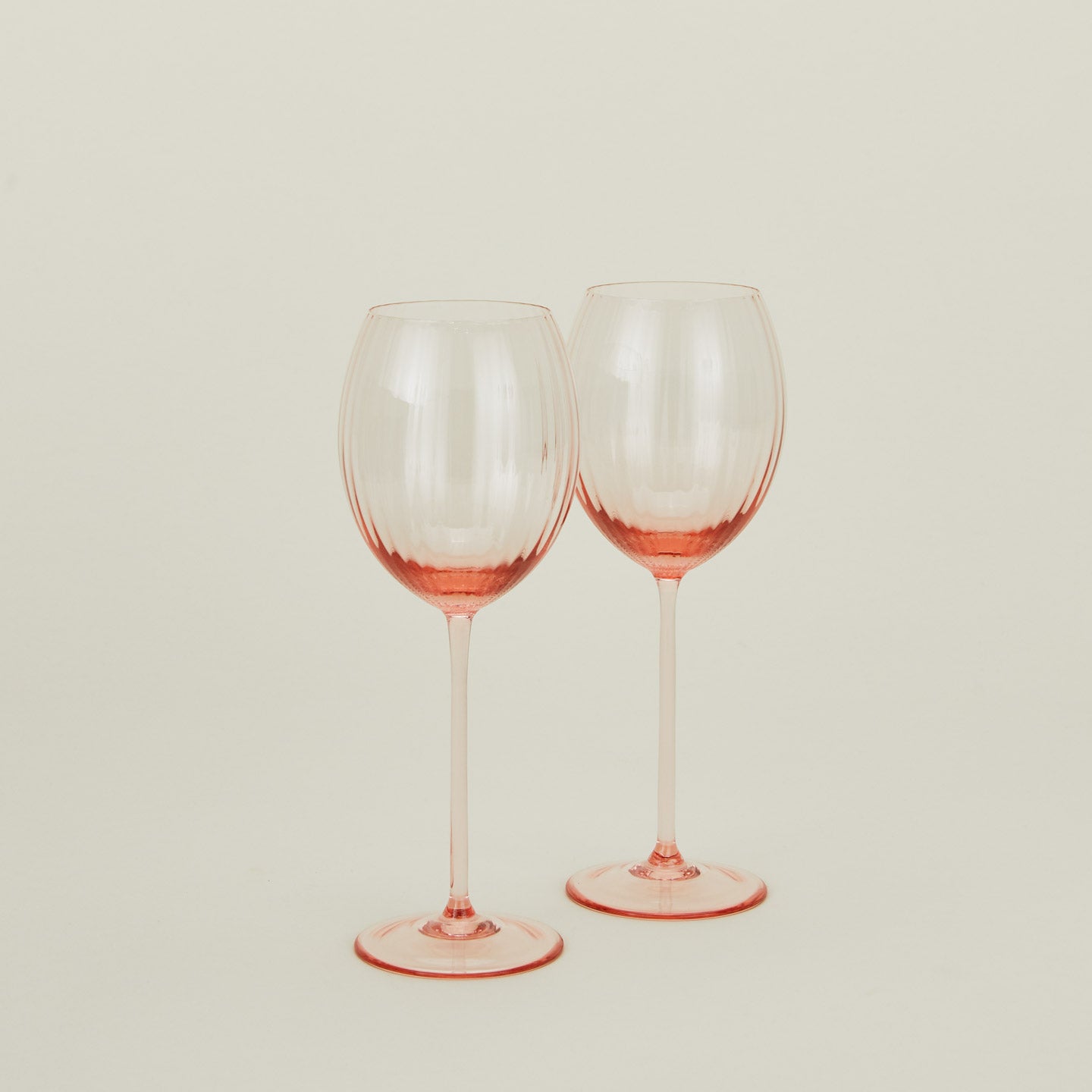 Hawkins New York Ribbed White Wine Glass, Set of 2 - Blush
