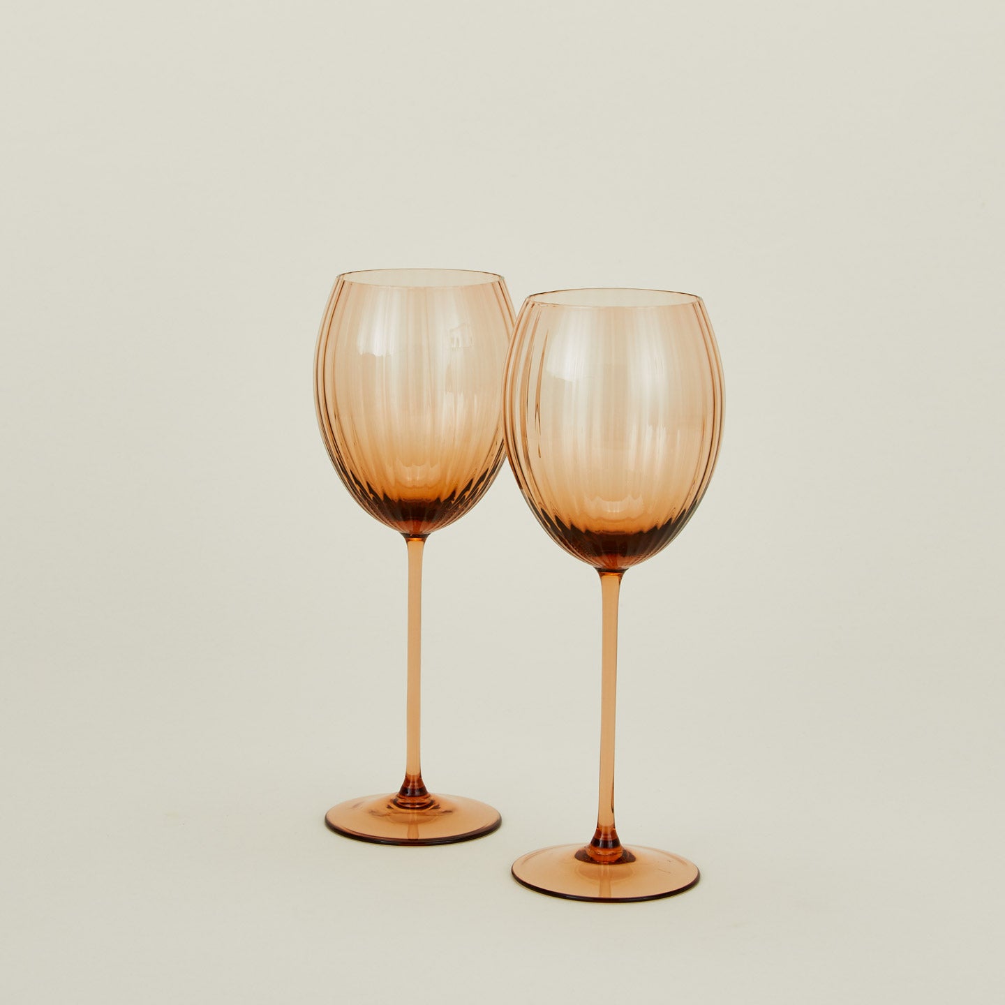 Hawkins New York Ribbed White Wine Glass, Set of 2 - Brown