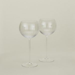 Hawkins New York Ribbed Red Wine Glass, Set of 2 - Clear