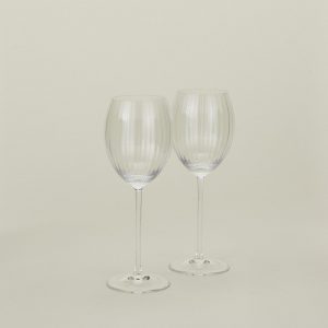 Hawkins New York Ribbed White Wine Glass, Set of 2 - Clear