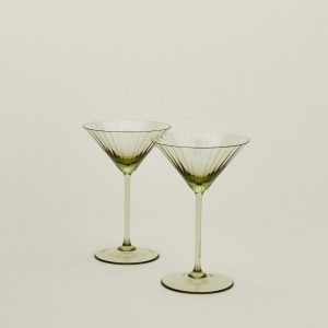 Hawkins New York Ribbed Martini Glass, Set of 2 - Olive