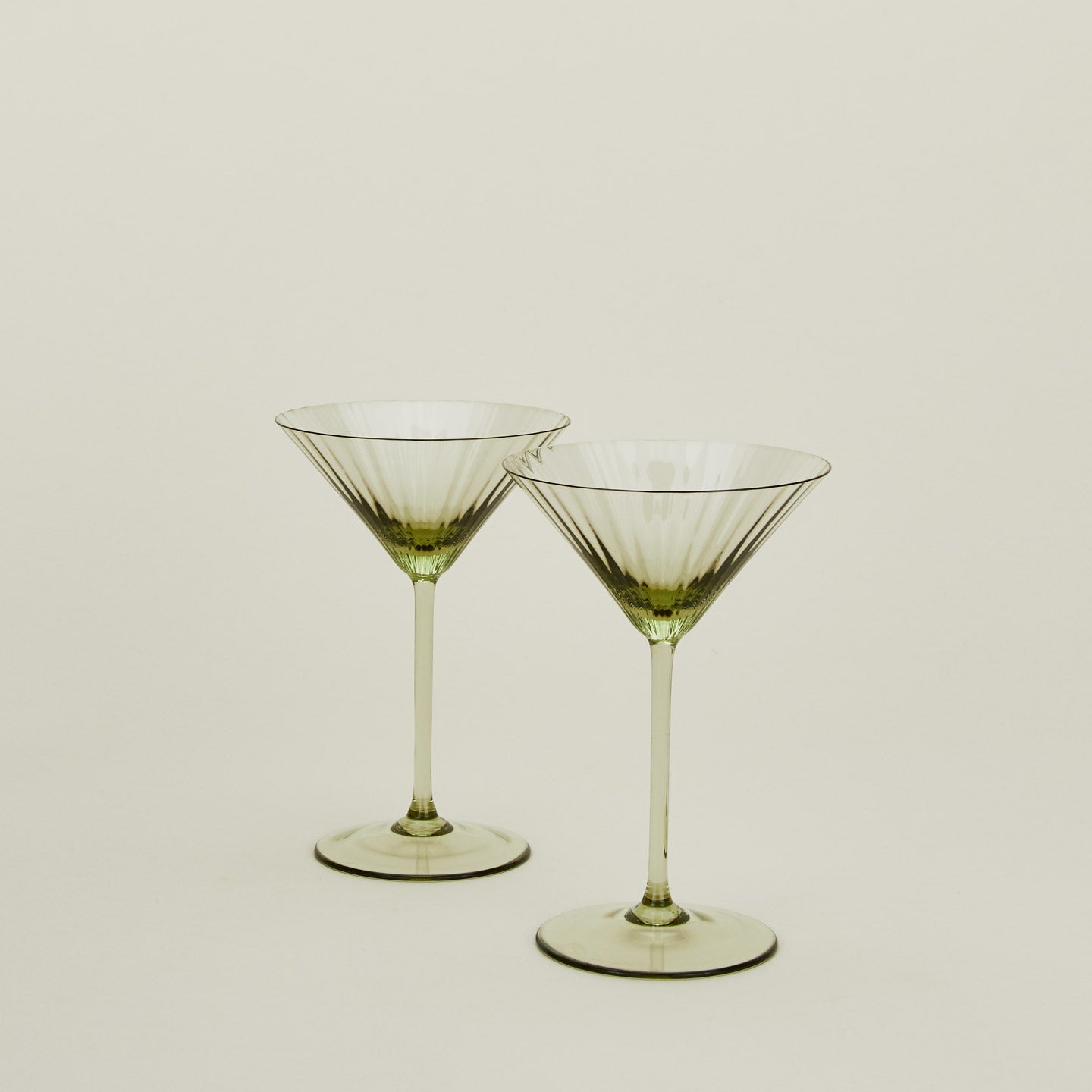 Hawkins New York Ribbed Martini Glass, Set of 2 - Olive
