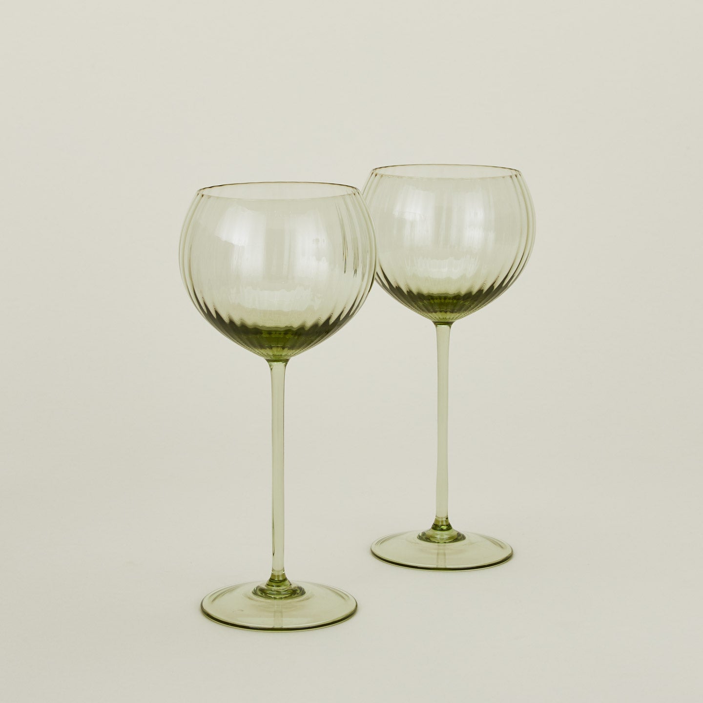 Hawkins New York Ribbed Red Wine Glass, Set of 2 - Olive