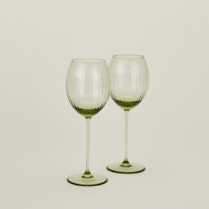 Hawkins New York Ribbed White Wine Glass, Set of 2 - Olive