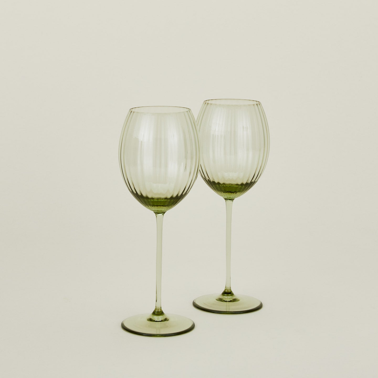 Hawkins New York Ribbed White Wine Glass, Set of 2 - Olive