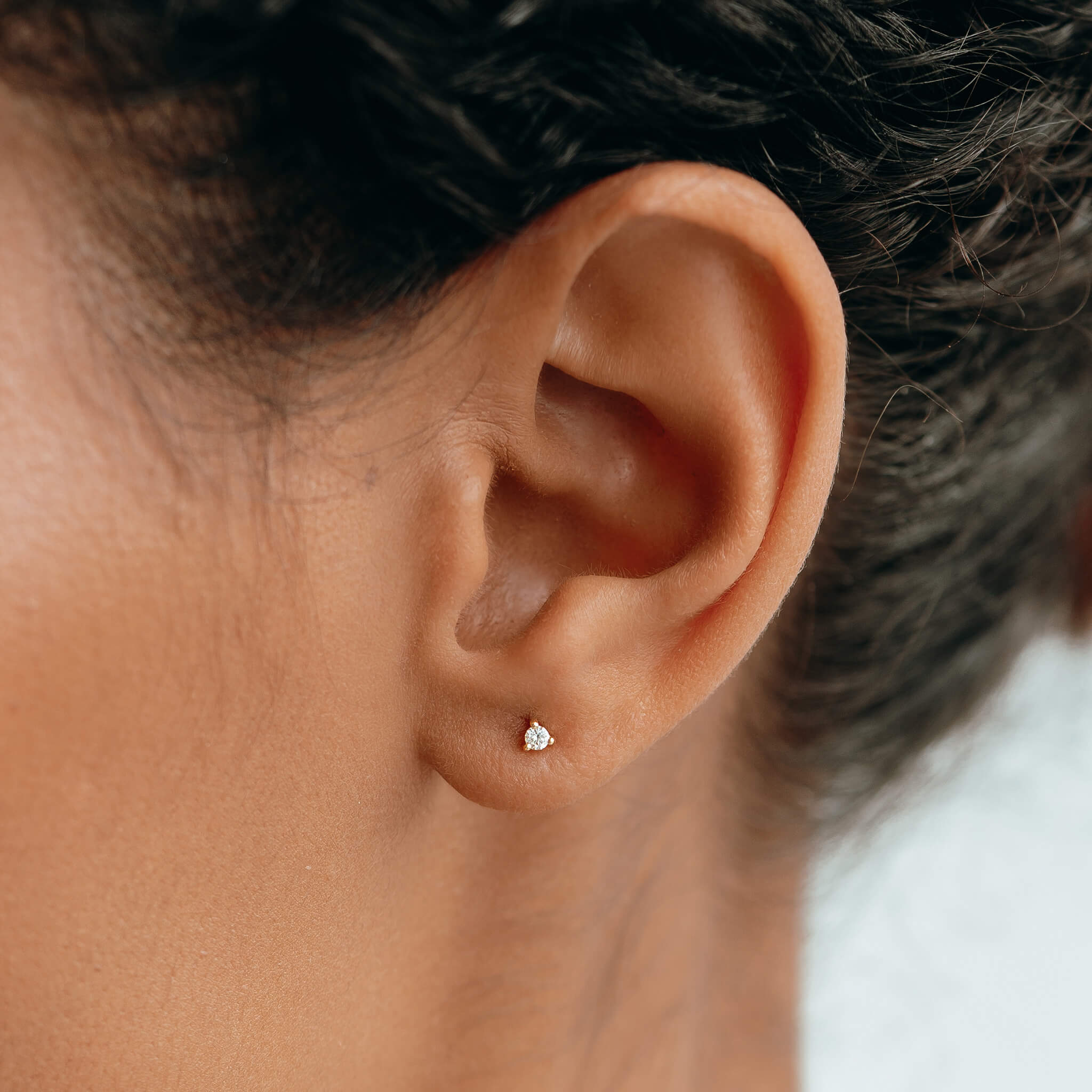 Linjer 14k Yellow Gold Lab Grown Diamond Stud Earrings 2mm - Aria