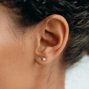 Linjer 14k Yellow Gold Lab Grown Diamond Stud Earrings 3mm - Aria