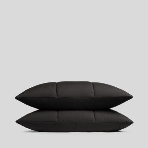 Parachute Brushed Cotton Quilted Sham Set (Onyx)