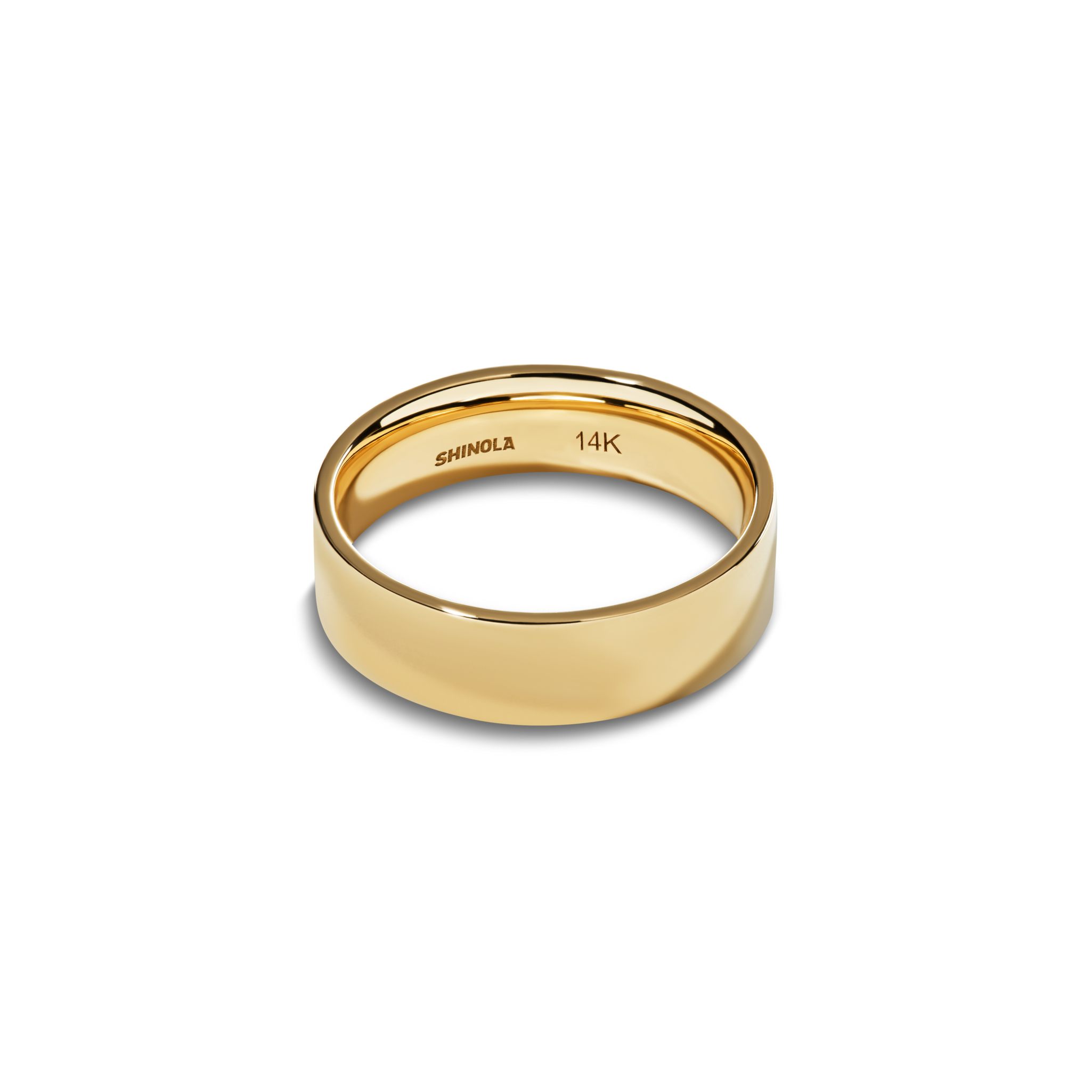 Shinola 6mm Flat Yellow Gold Band