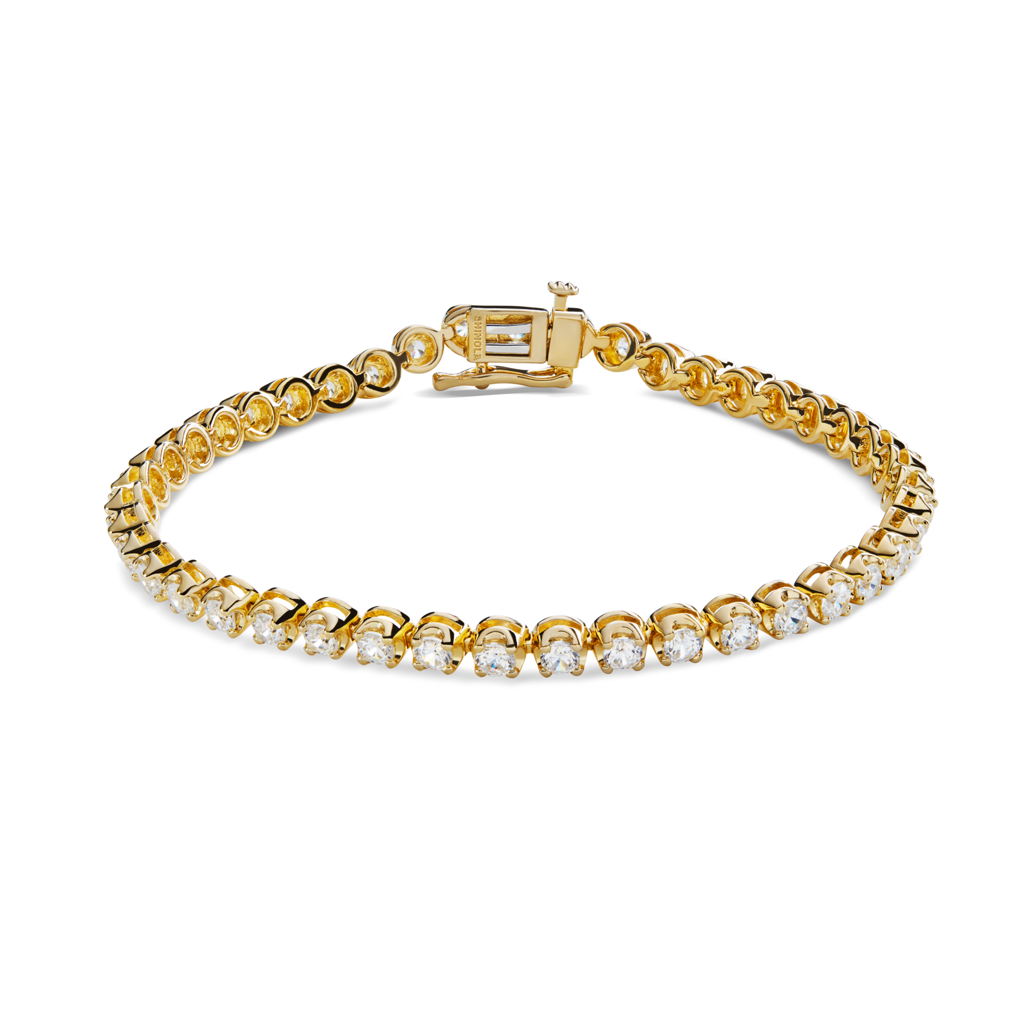 Shinola 4 Carat 7" Diamond Tennis Bracelet - Yellow Gold
