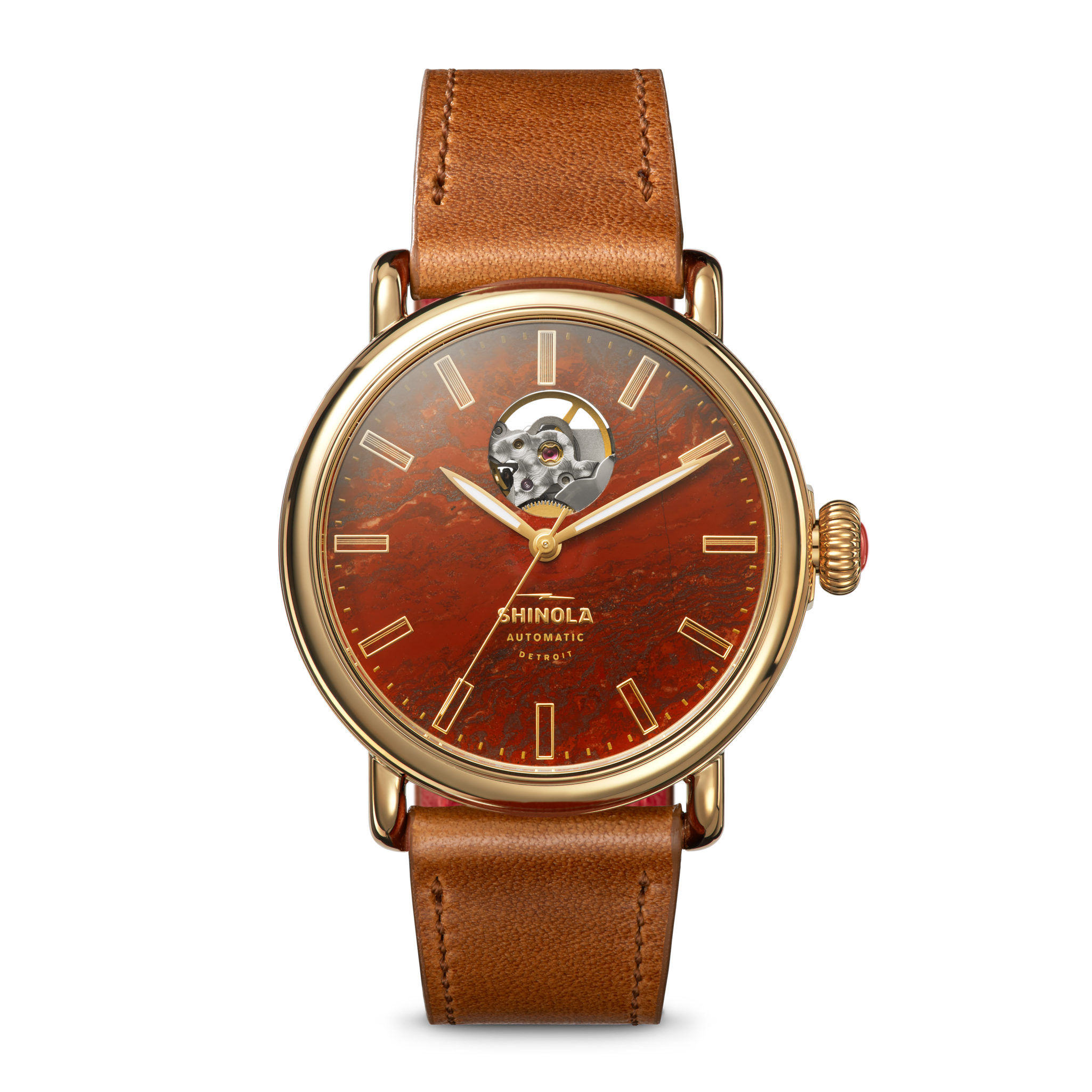 Shinola Gilda Radner Runwell Automatic Watch - Red Jasper