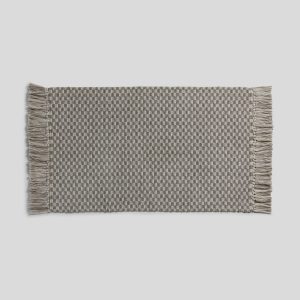 Parachute Organic Checkered Bath Rug (Pebble and Dove)