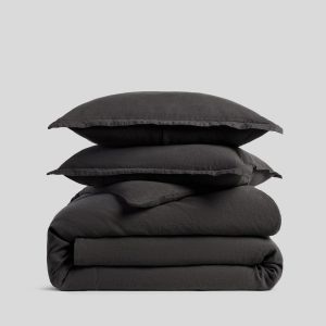 Parachute Linen Duvet Cover Set - Onyx F/Q