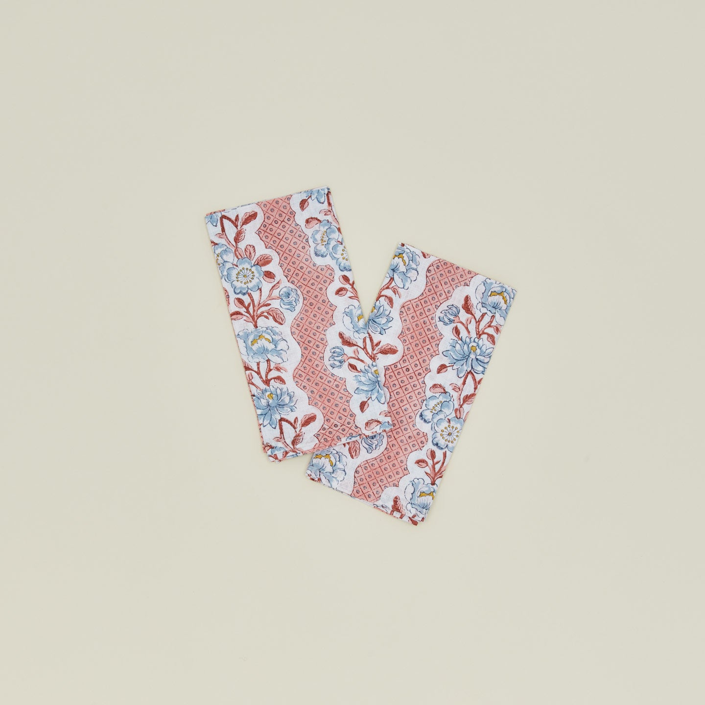 Hawkins New York Block Printed Floral Napkins, Set of 2 - Blush Floral