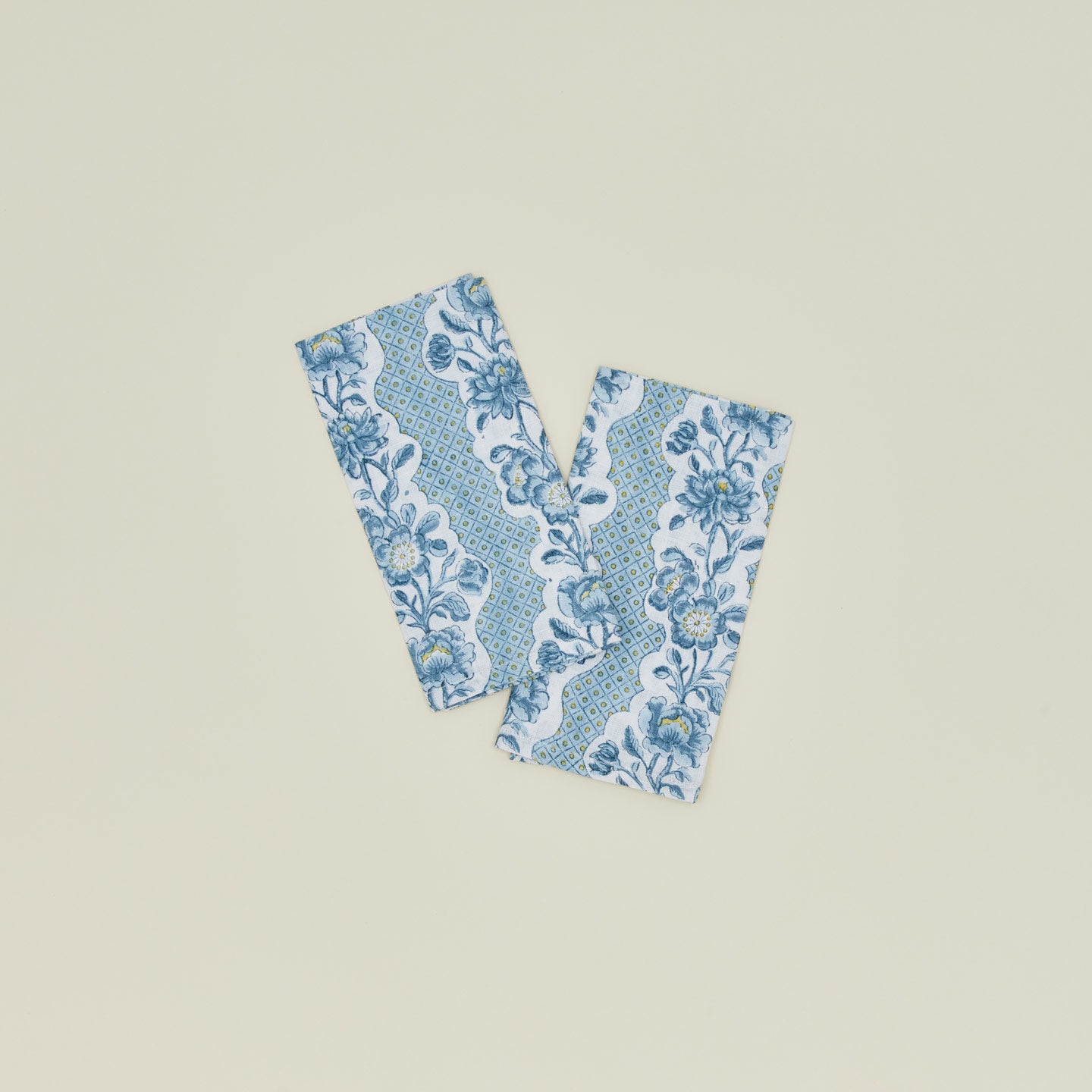 Hawkins New York Block Printed Floral Napkins, Set of 2 - Indigo Floral