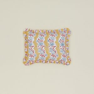 Hawkins New York Block Printed Ruffled Pillow Cover - Mustard Floral
