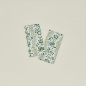 Hawkins New York Block Printed Floral Napkins, Set of 2 - Olive Floral