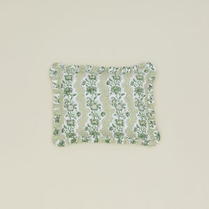 Hawkins New York Block Printed Ruffled Pillow Cover - Olive Floral