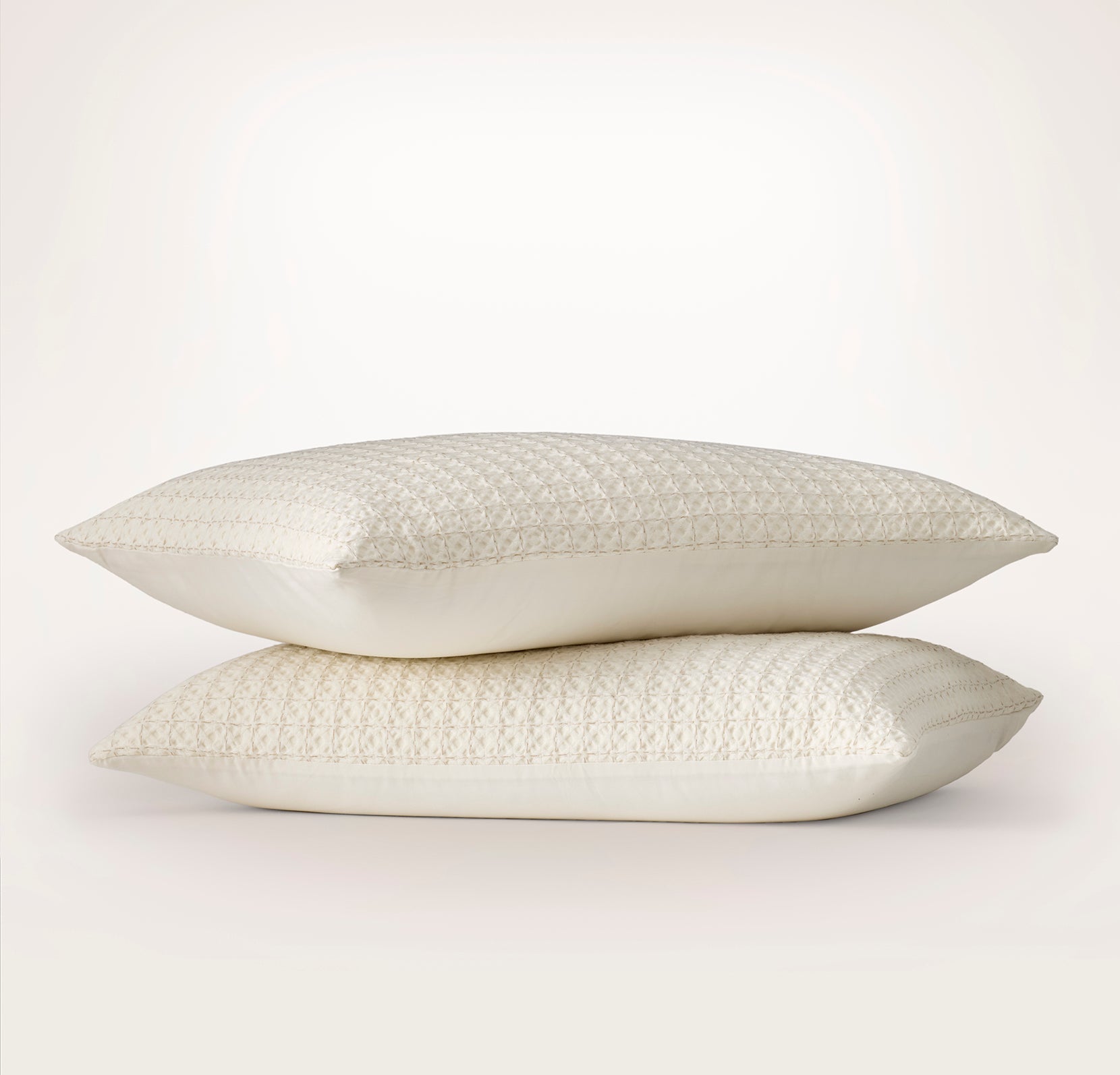 Bollandbranch Mosaic Waffle Comforter Sham Set - Cream/Oak