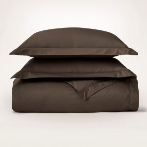 Bollandbranch Percale Hemmed Duvet Set - Deep Walnut