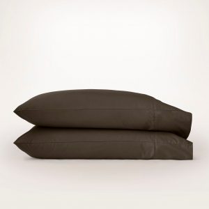Bollandbranch Percale Hemmed Pillowcase Set - Deep Walnut