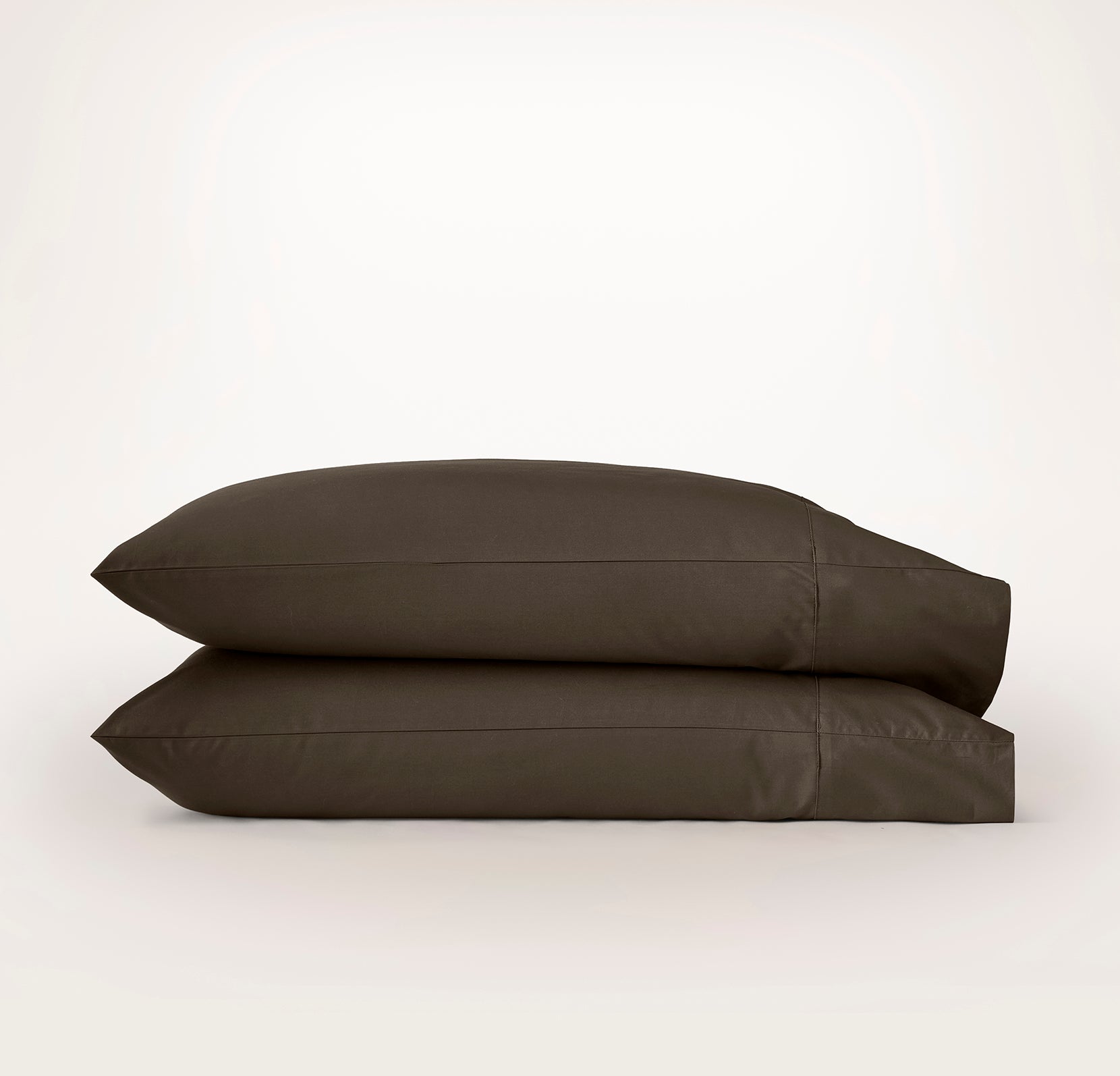 Bollandbranch Percale Hemmed Pillowcase Set - Deep Walnut