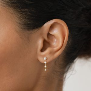 Linjer Lab Grown Diamond Drop Earrings 14k Gold - Helmi