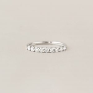 Linjer Lab Grown Diamond Half Eternity Ring 14k White Gold - Maiken