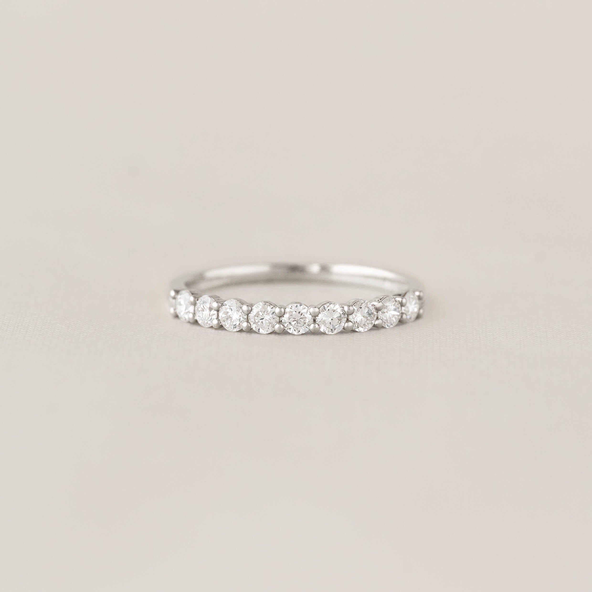 Linjer Lab Grown Diamond Half Eternity Ring 14k White Gold - Maiken