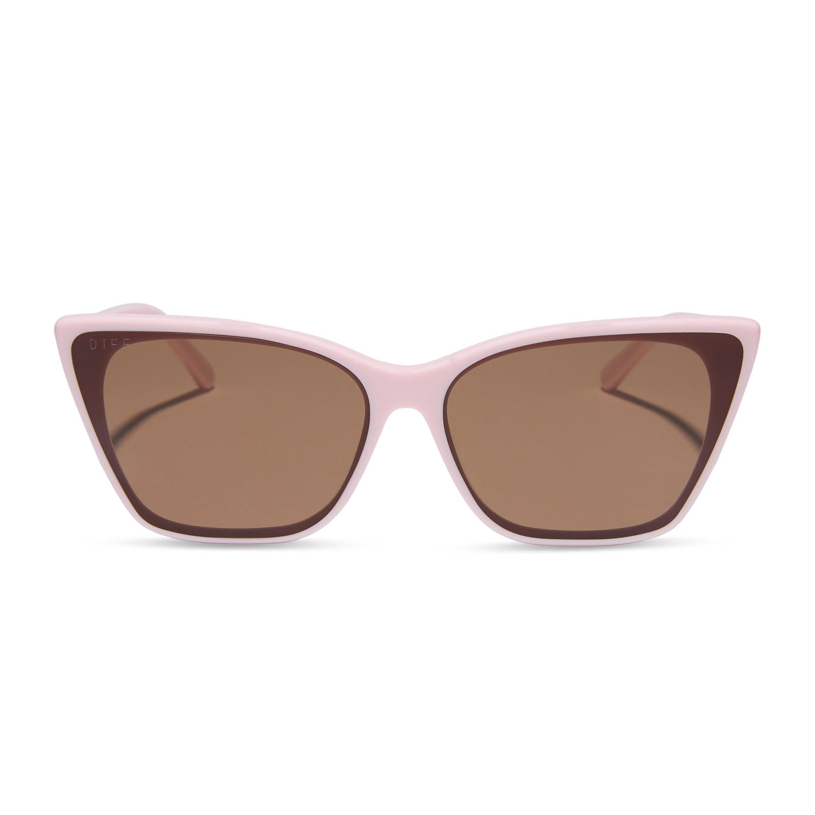 DIFF ALINA - POWDER PINK + BROWN SUNGLASSES