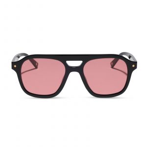 DIFF THE COAST - BLACK + RED TINT SUNGLASSES