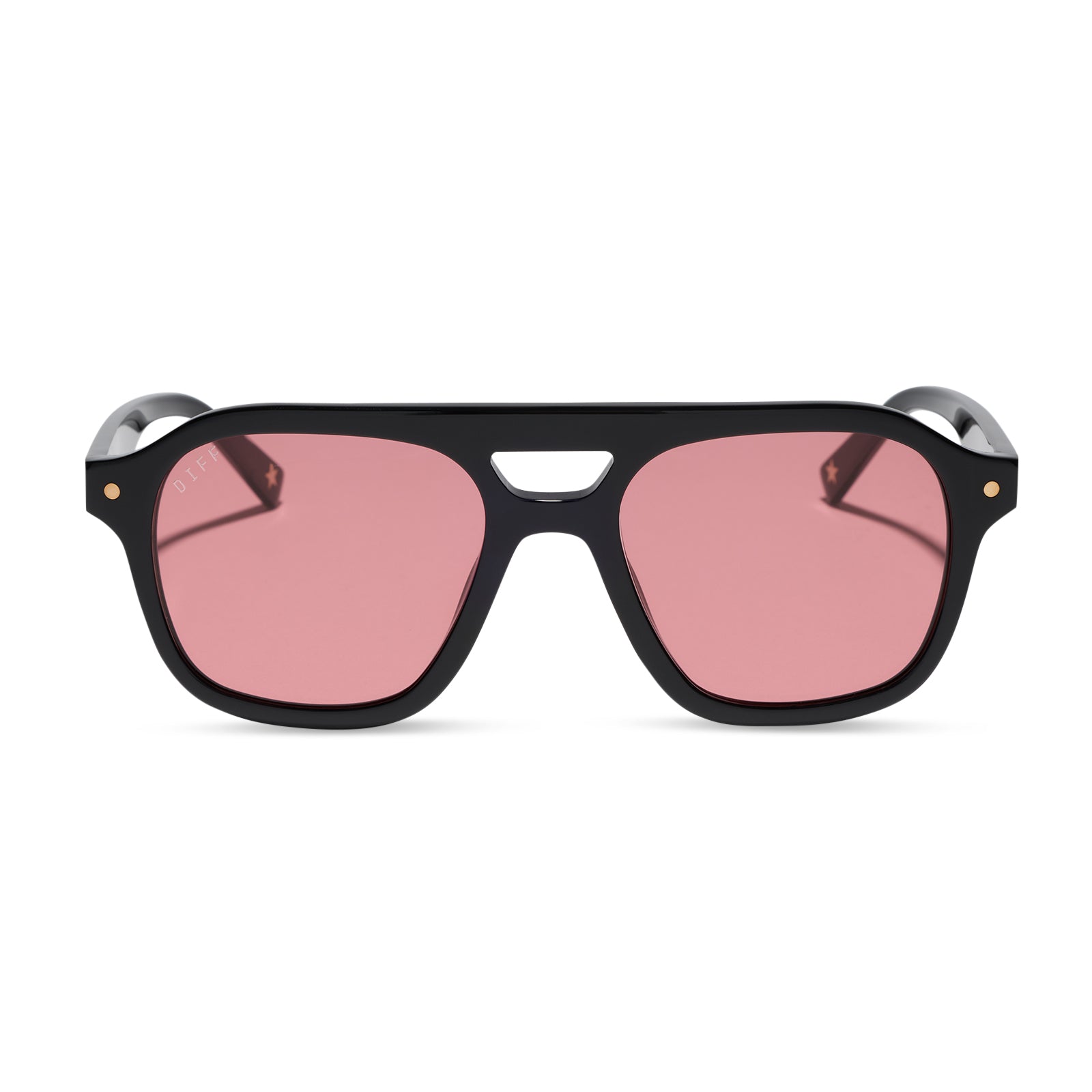 DIFF THE COAST - BLACK + RED TINT SUNGLASSES