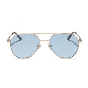 DIFF THE RESERVE - GOLD + BLUE TINT SUNGLASSES