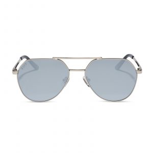 DIFF THE RESERVE - SILVER + SILVER MIRROR + POLARIZED SUNGLASSES