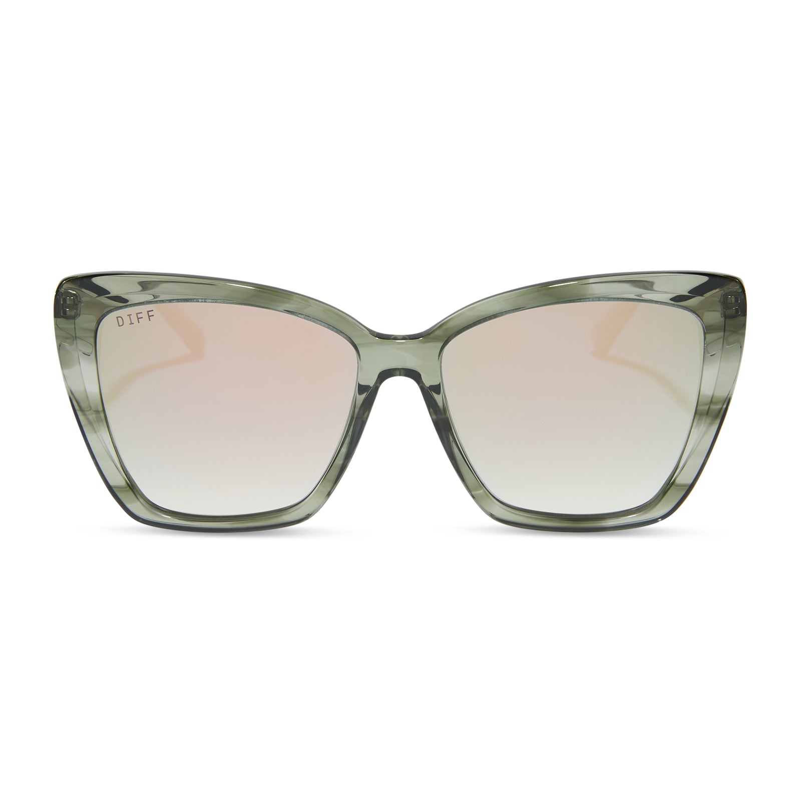 DIFF BECKY II - COOL MATCHA + COOL MATCHA MIRROR SUNGLASSES