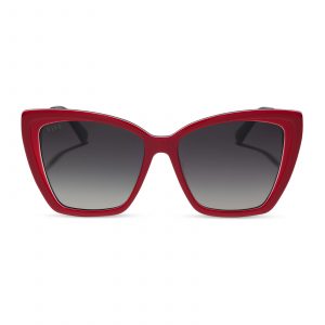 DIFF BECKY II - RED, WHITE & BLACK + GUNMETAL + GREY GRADIENT + POLARIZED + SUNGLASSES