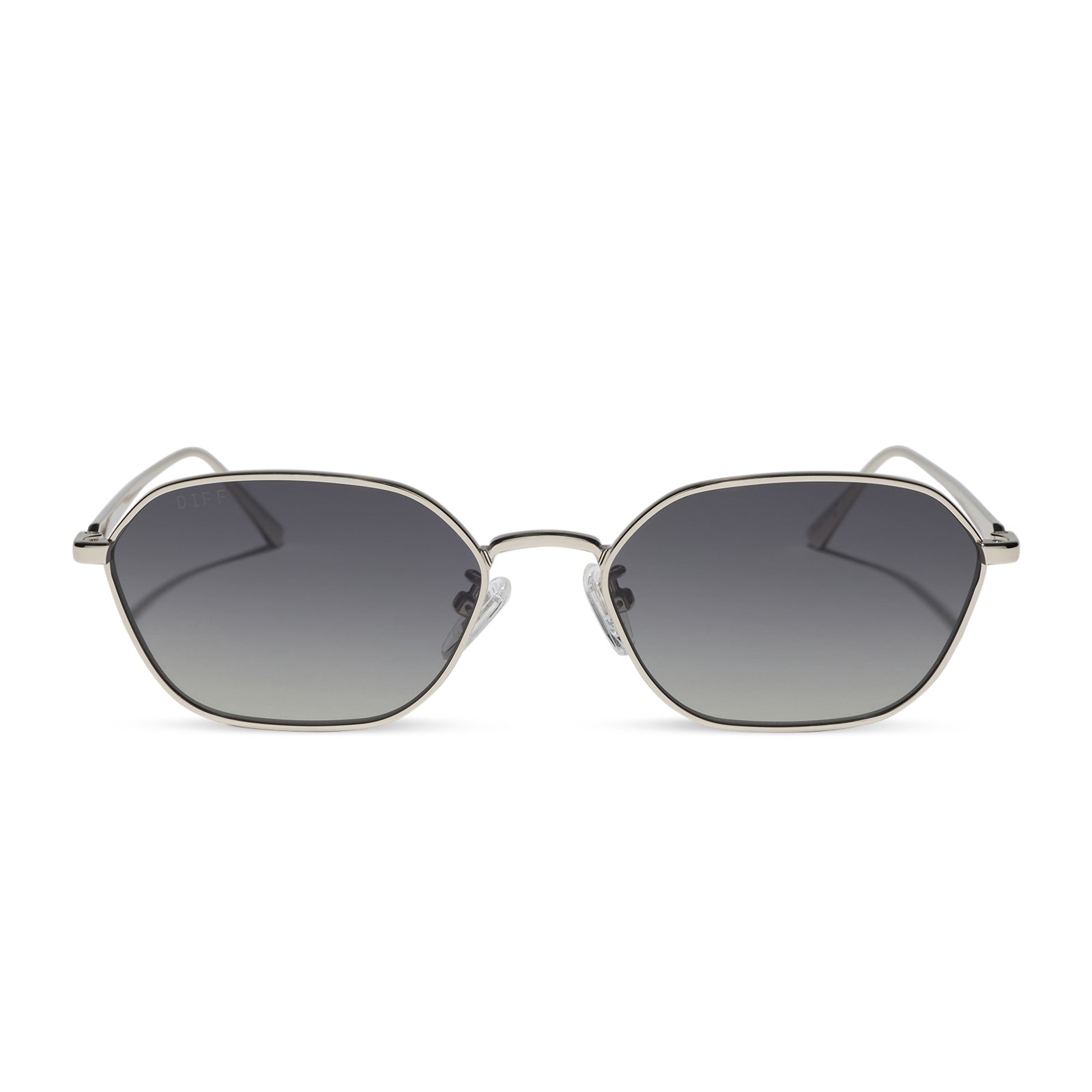 DIFF KENNEDY - SILVER + GREY GRADIENT + POLARIZED SUNGLASSES