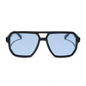 DIFF CAMERON - BLACK + LIGHT BLUE TINT SUNGLASSES