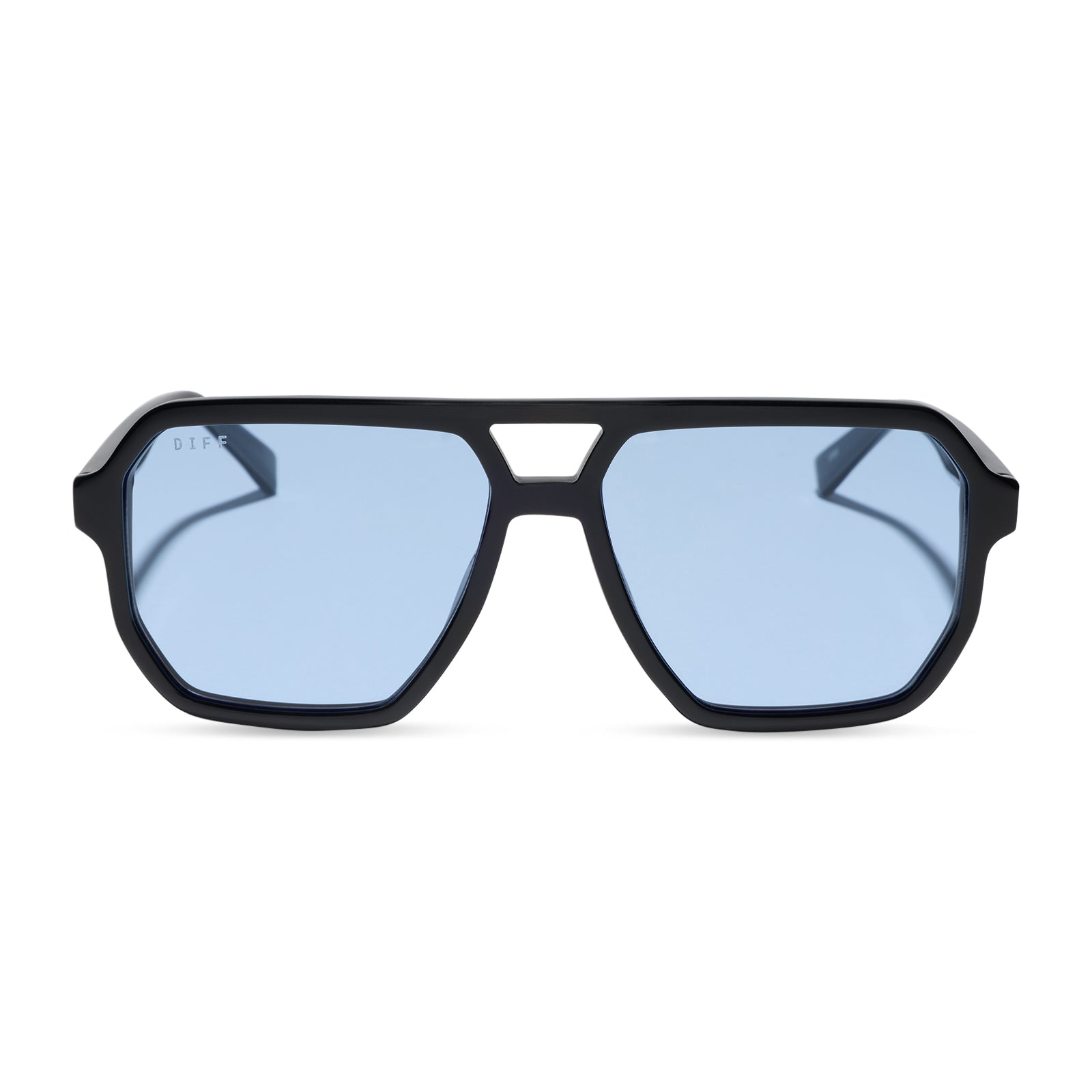 DIFF CAMERON - BLACK + LIGHT BLUE TINT SUNGLASSES