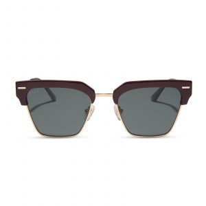 DIFF CAPRI - DARK CHERRY LACQUER + GREY + POLARIZED SUNGLASSES