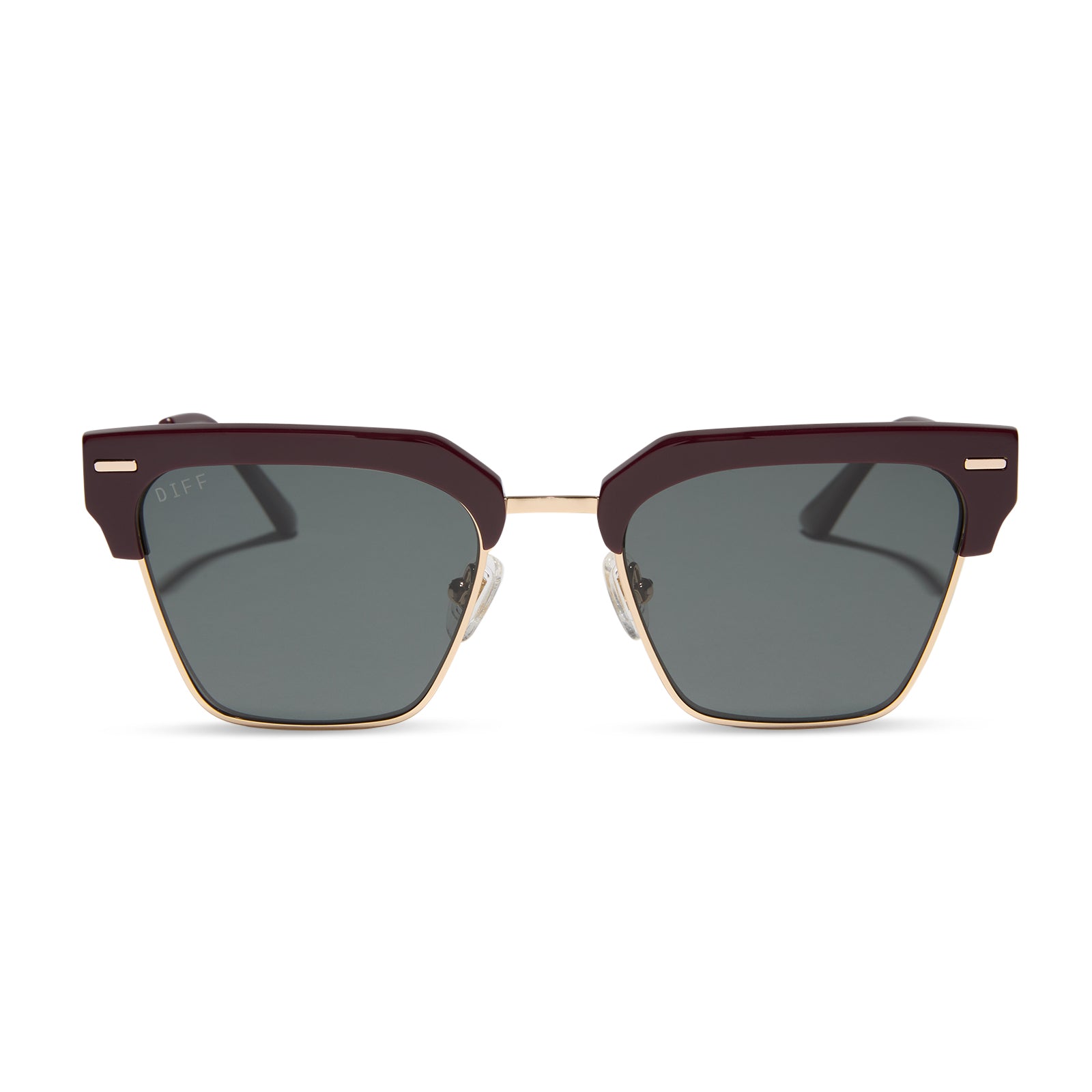 DIFF CAPRI - DARK CHERRY LACQUER + GREY + POLARIZED SUNGLASSES
