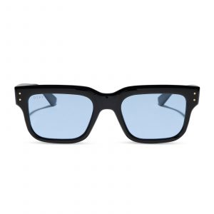 DIFF CASH - BLACK + LIGHT BLUE TINT SUNGLASSES