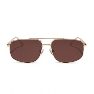 DIFF CHARLEY - GOLD + BROWN + POLARIZED SUNGLASSES