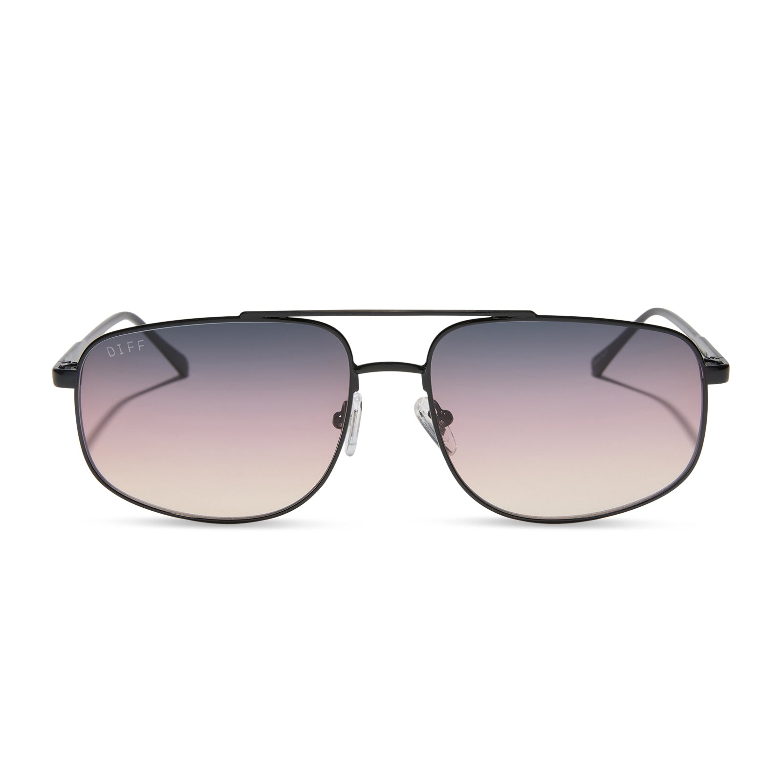 DIFF CHARLEY - SHINY BLACK + TWILIGHT GRADIENT SUNGLASSES