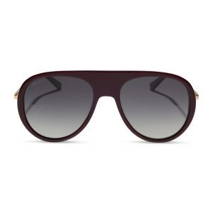 DIFF CLEO - DARK CHERRY LAQCUER + GREY GRADIENT + POLARIZED + SUNGLASSES